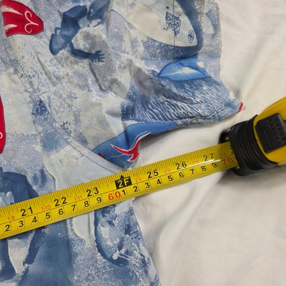 212 NYC Hawaiian Mens Size XL Blue White Button Up Shirt Surfboard Surfer Aloha - Picture 7 of 9